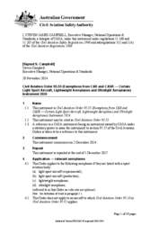 95.55 Exemptions from CAR and CASR - Certain Light Sport Aircraft Lightweight Aeroplanes and Ultralight Aeroplanes) Instrument 2021