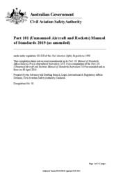 CASR 1998 Part 101 Manual of Standards 2019