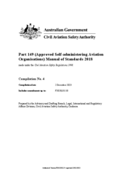 CASR 1998 Part 149 Manual of Standards 2018