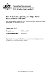 CASR 1998 Part 91 Manual of Standards 2020