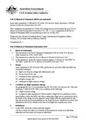 CASR 1998 Part 61 Manual of Standards Instrument 2014